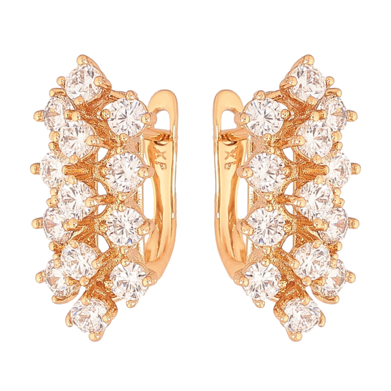 Сережки Xuping колір Позолота 18K англійський замок "Інкрустація кристалами" фото №1