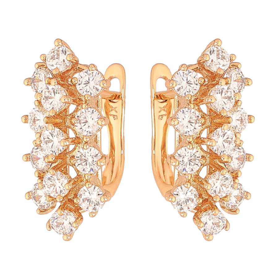 Сережки Xuping колір Позолота 18K англійський замок "Інкрустація кристалами" фото №1