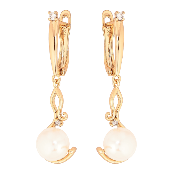 Серьги Xuping цвет Позолота 18К английский замок "Жемчужные подвески" фото №24 Серьги Xuping цвет Позолота 18К английский замок "Жемчужные подвески" фото №24