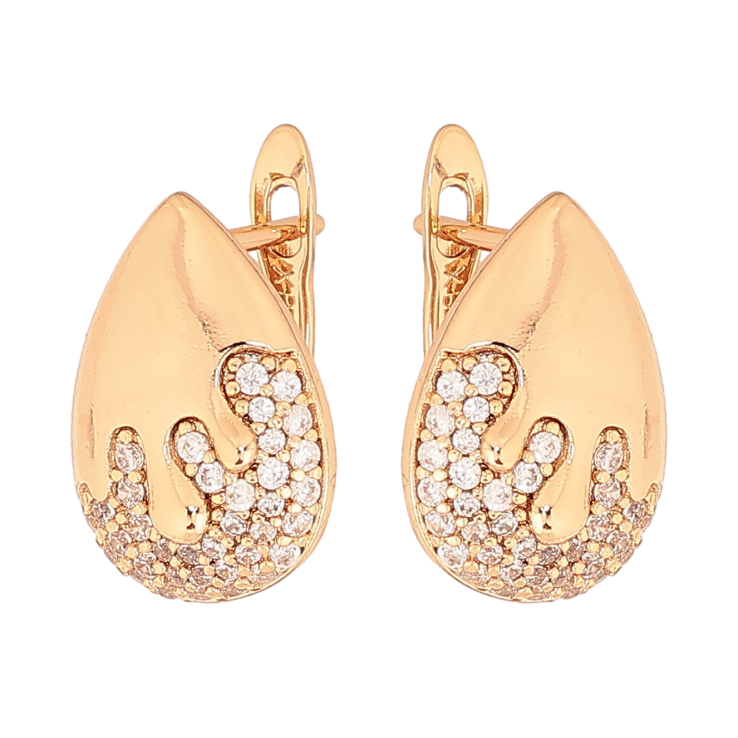 Серьги Xuping цвет Позолота 18К английский замок "Узор с кристаллами" фото №19 Серьги Xuping цвет Позолота 18К английский замок "Узор с кристаллами" фото №19