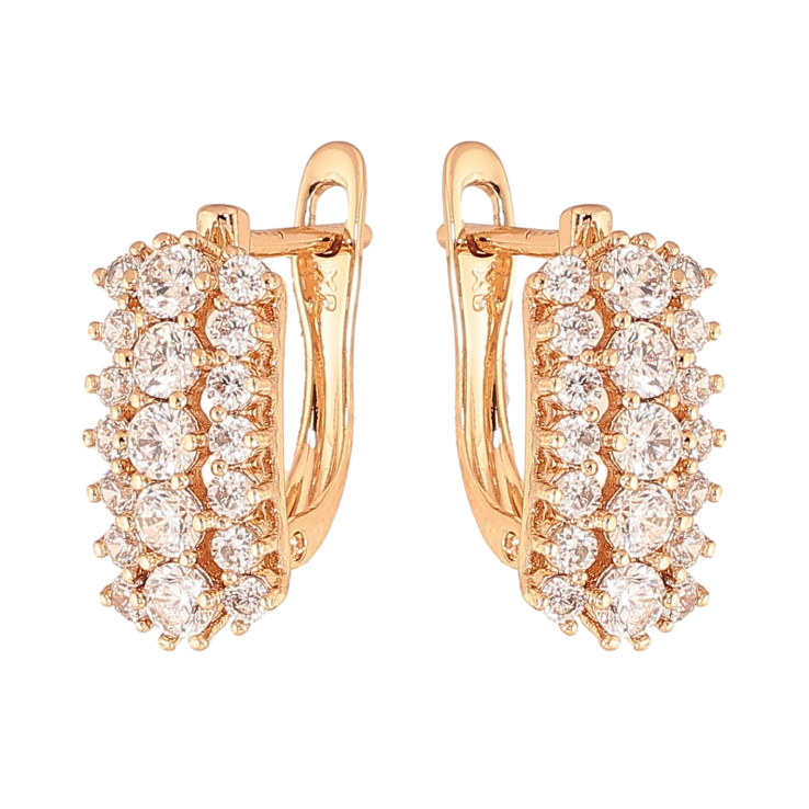 Серьги Xuping цвет Позолота 18К английский замок "Инкрустация кристаллами" фото №17 Серьги Xuping цвет Позолота 18К английский замок "Инкрустация кристаллами" фото №17