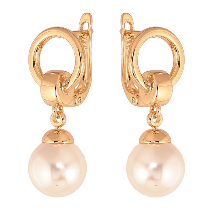 Серьги Xuping цвет Позолота 18К английский замок "Подвески с жемчугом" фото №13 Серьги Xuping цвет Позолота 18К английский замок "Подвески с жемчугом" фото №13