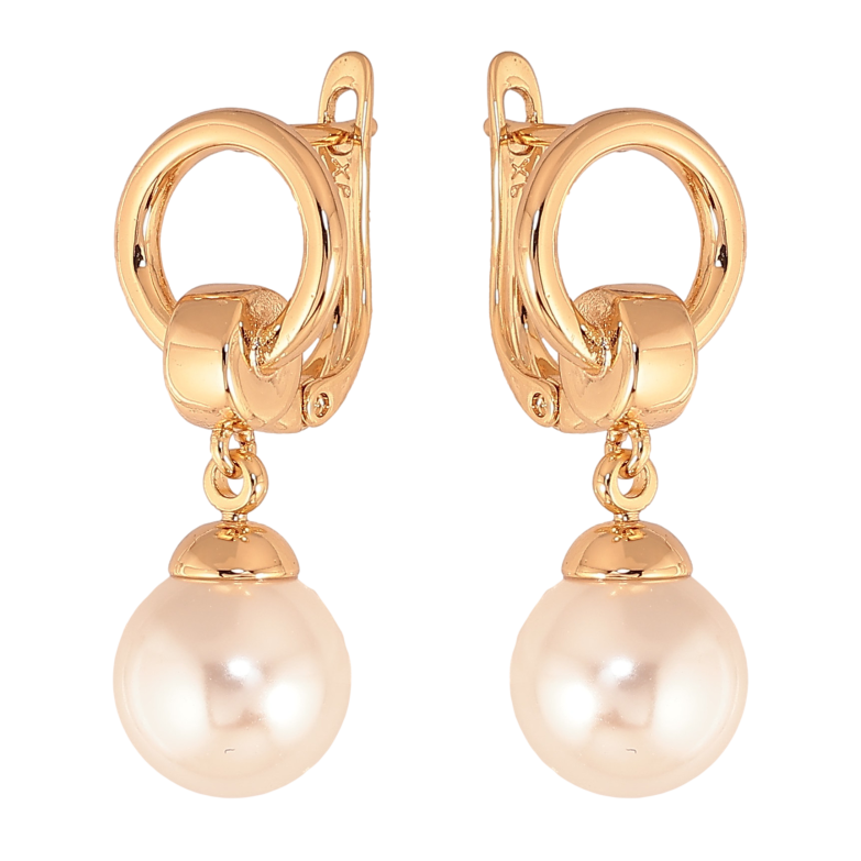 Серьги Xuping цвет Позолота 18К английский замок "Подвески с жемчугом" фото №1 Серьги Xuping цвет Позолота 18К английский замок "Подвески с жемчугом" фото №1