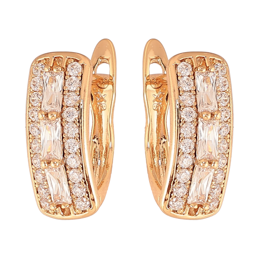 Серьги Xuping цвет Позолота 18К английский замок "Инкрустация кристаллами" фото №1 Серьги Xuping цвет Позолота 18К английский замок "Инкрустация кристаллами" фото №1