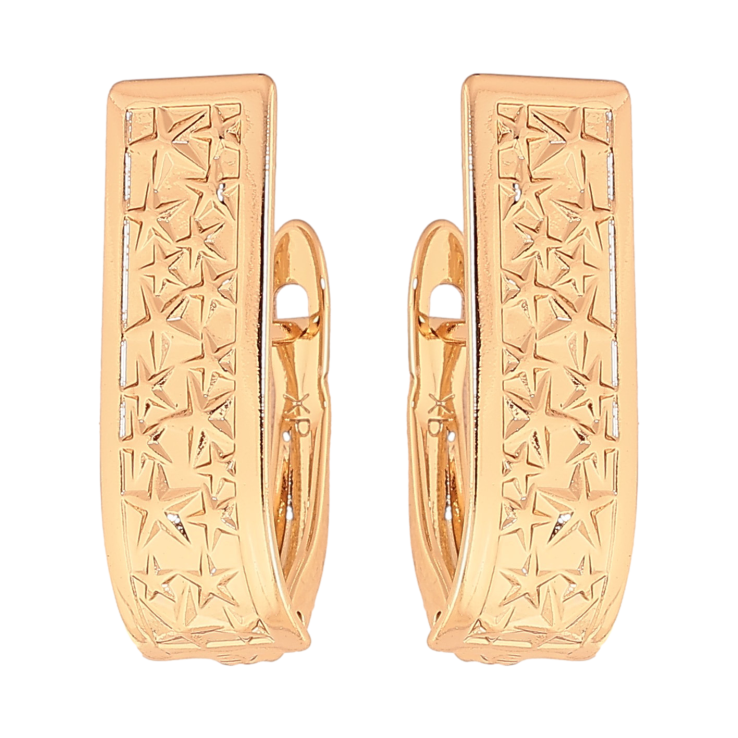 Сережки Xuping колір Позолота 18К англійський замок "Візерунок з зірками" фото №24