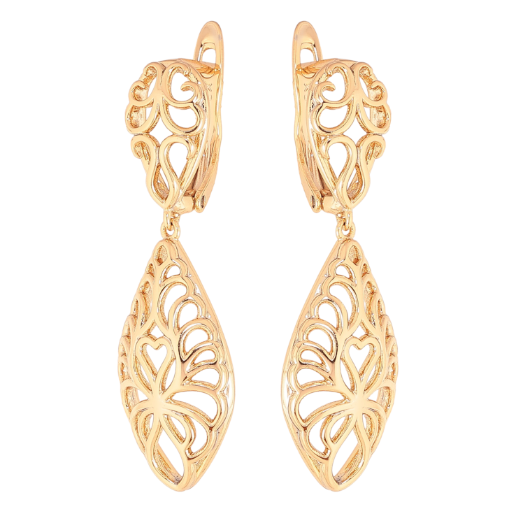 Сережки Xuping колір Позолота 18К англійський замок "Ажурні підвіски" фото №19 Сережки Xuping колір Позолота 18К англійський замок "Ажурні підвіски" фото №19