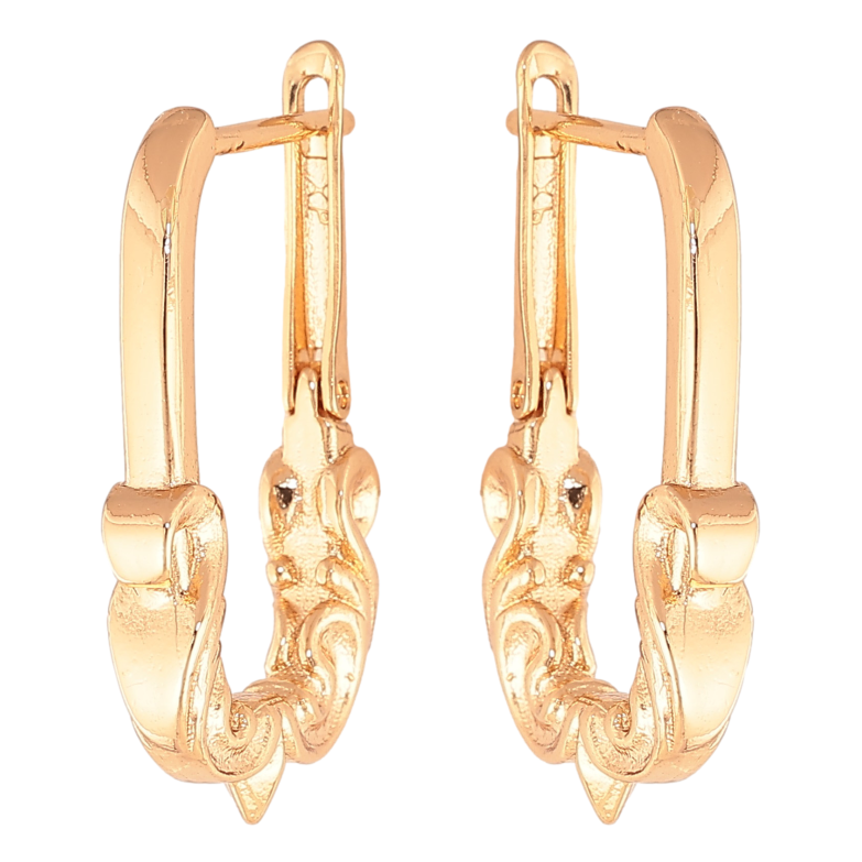 Сережки Xuping колір Позолота 18К англійський замок "Декоративний візерунок" фото №1