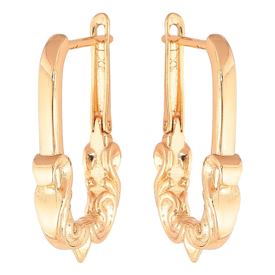 Серьги Xuping цвет Позолота 18К английский замок "Декоративный узор" фото №1