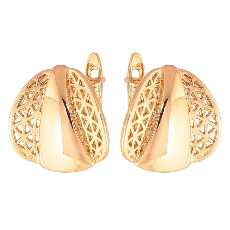 Серьги Xuping цвет Позолота 18К английский замок "Декоративный узор" фото №16