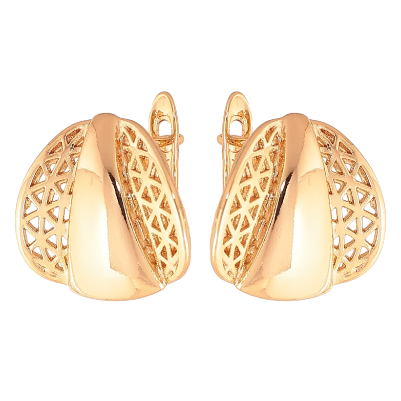 Серьги Xuping цвет Позолота 18К английский замок "Декоративный узор" фото №1