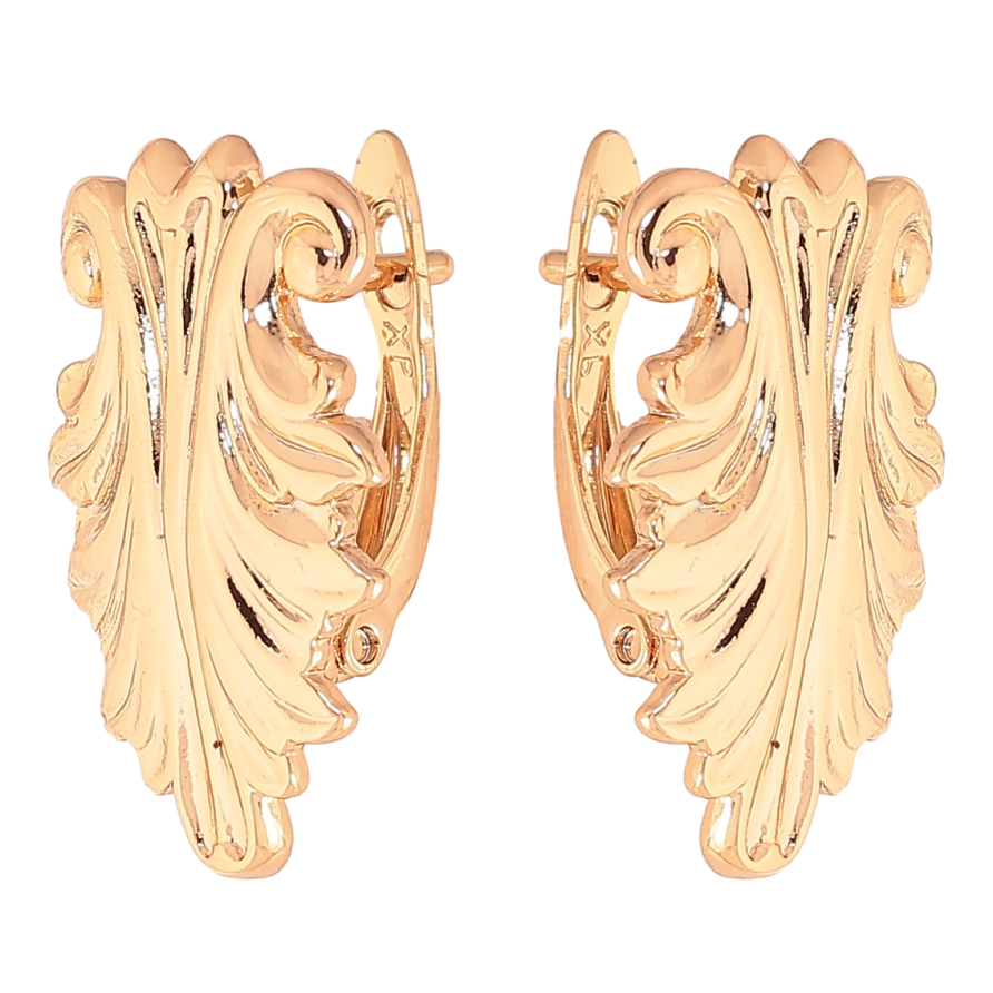 Серьги Xuping цвет Позолота 18К английский замок "Вензеля" фото №1