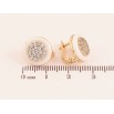 Серьги Xuping цвет Позолота 18K английский замок "Колечки из белой керамики с инкрустацией кристаллами" фото №2
