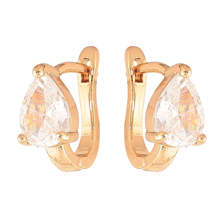 Сережки Xuping колір Позолота 18K англійський замок "Кристальні крапельки" фото №21