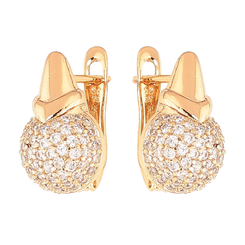 Серьги Xuping цвет Позолота 18K английский замок "Узор с инкрустацией кристаллами" фото №1