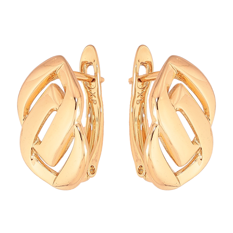 Серьги Xuping цвет Позолота 18К английский замок "Декоративный узор" фото №1