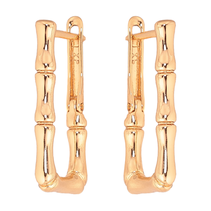 Серьги Xuping цвет Позолота 18К английский замок "Декоративный узор" фото №1