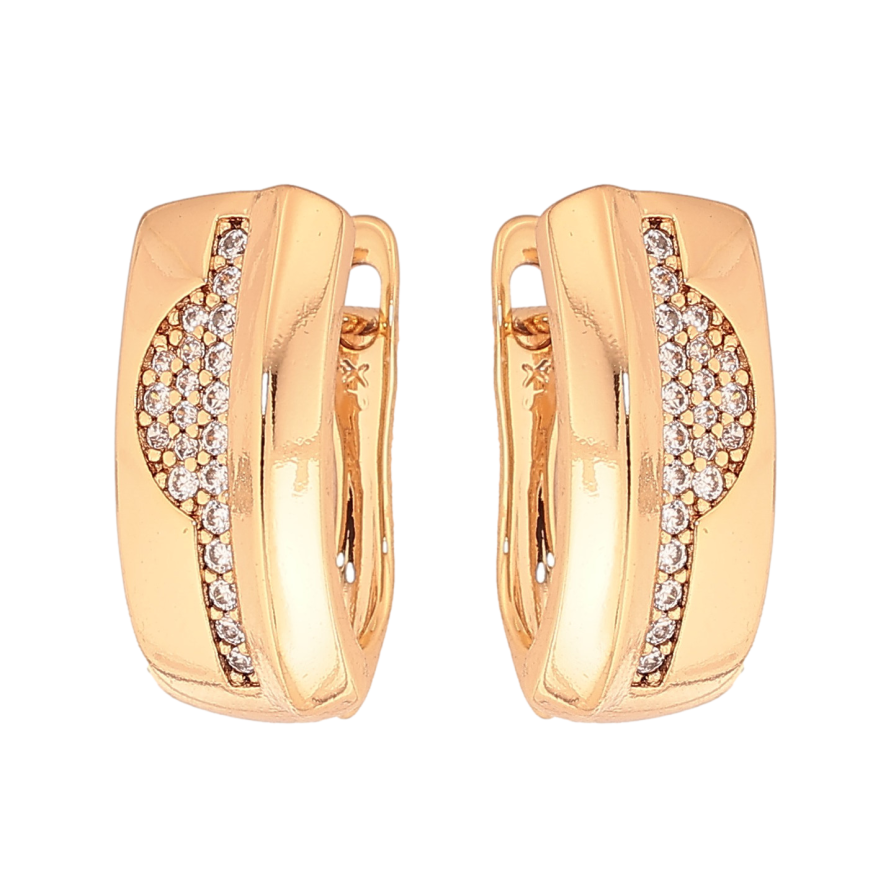 Серьги Xuping цвет Позолота 18К английский замок "Узор с кристаллами" фото №1 Серьги Xuping цвет Позолота 18К английский замок "Узор с кристаллами" фото №1