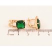 Сережки Xuping колір Позолота 18K англійський замок "Візерунок з зеленими кристалами" фото №2 Сережки Xuping колір Позолота 18K англійський замок "Візерунок з зеленими кристалами" фото №2