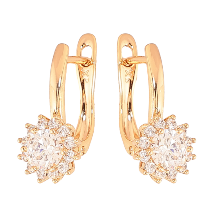 Серьги Xuping цвет Позолота 18К английский замок "Узор с кристаллами" фото №23 Серьги Xuping цвет Позолота 18К английский замок "Узор с кристаллами" фото №23