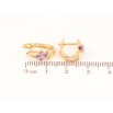 Сережки Xuping колір Позолота 18K англійський замок "Візерунок з бузковими кристалами" фото №2 Сережки Xuping колір Позолота 18K англійський замок "Візерунок з бузковими кристалами" фото №2
