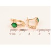 Серьги Xuping цвет Позолота 18K английский замок "Узор с зелеными кристаллами" фото №2