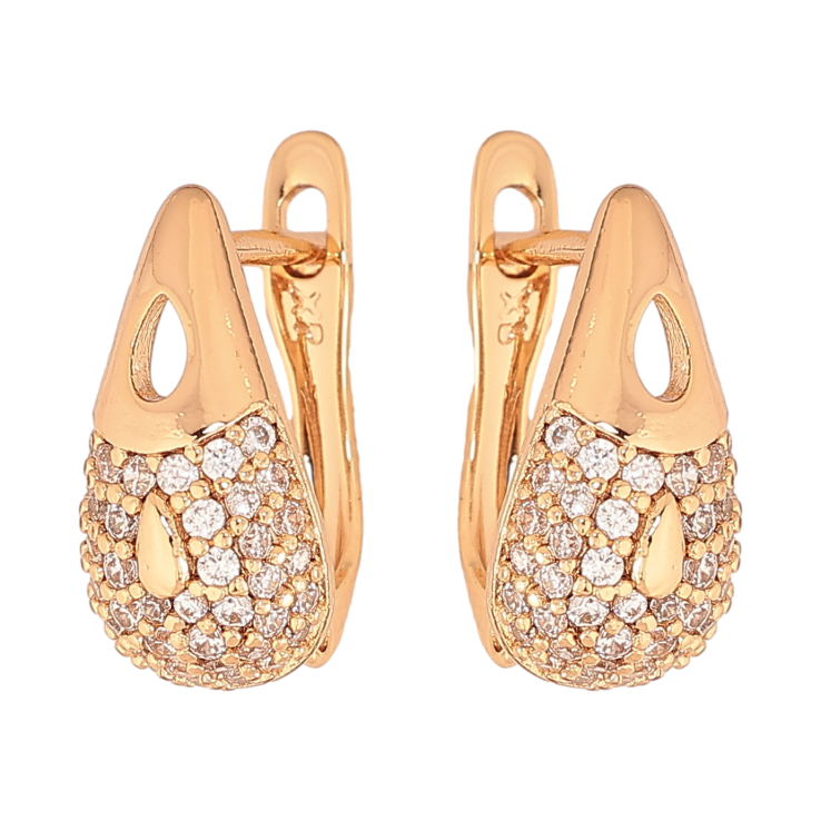 Серьги Xuping цвет Позолота 18К английский замок "Узор с кристаллами" фото №16 Серьги Xuping цвет Позолота 18К английский замок "Узор с кристаллами" фото №16