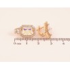 Серьги Xuping цвет Позолота 18K английский замок "Радужный кристалл в обрамлении" фото №2