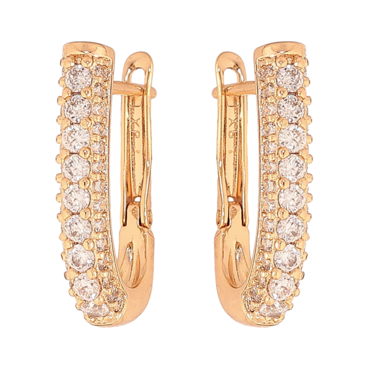 Сережки Xuping колір Позолота 18К англійський замок "Інкрустація кристалами" фото №21