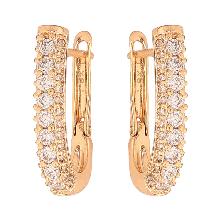 Сережки Xuping колір Позолота 18К англійський замок "Інкрустація кристалами" фото №1