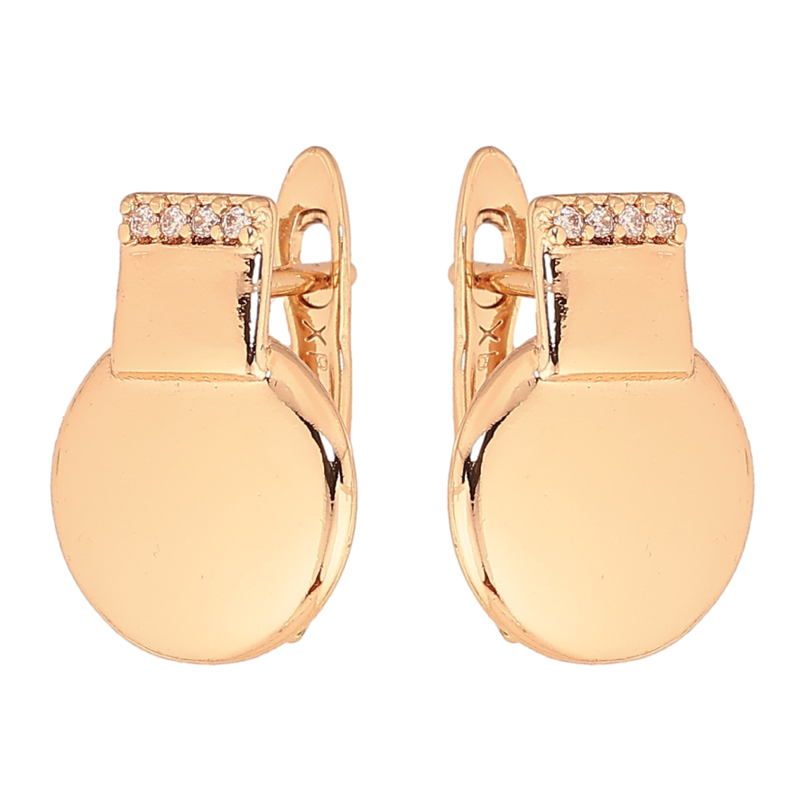 Серьги Xuping цвет Позолота 18К английский замок "Узор с кристаллами" фото №1 Серьги Xuping цвет Позолота 18К английский замок "Узор с кристаллами" фото №1