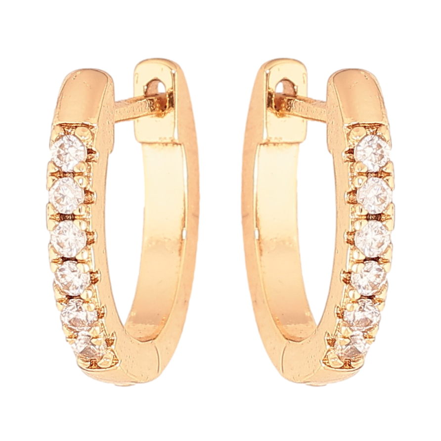 Сережки Xuping колір Позолота 18К англійський замок "Доріжки кристалів" фото №1