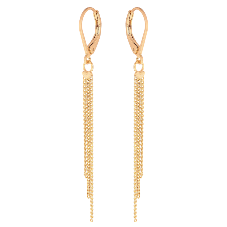 Серьги Xuping цвет Позолота 18K французский замок "Подвески из цепочек" фото №2