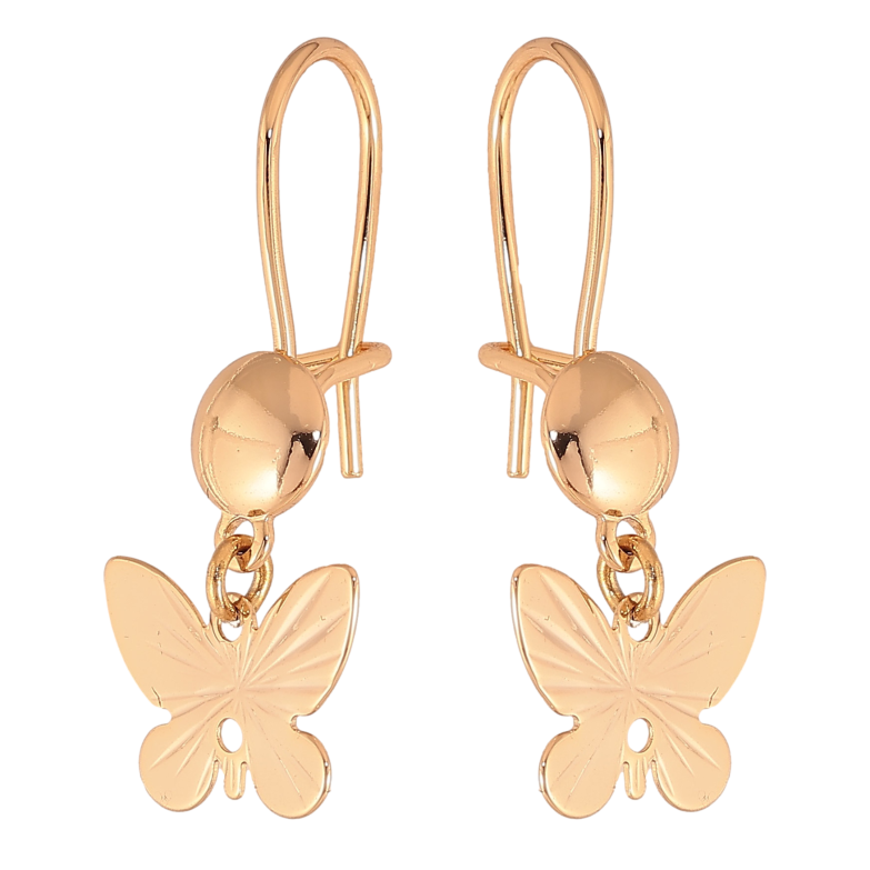 Сережки Xuping колір Позолота 18К французький замок "Метелики" фото №2