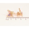 Сережки Xuping колір Позолота 18K  кліпси "Метелики з різнокольоровими кристалами" фото №2