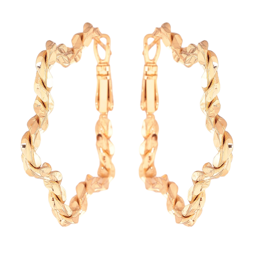 Серьги Xuping цвет позолота 18K итальянский замок звезды фото №1