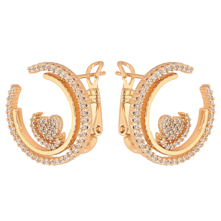 Сережки Xuping колір Позолота 18К італійський замок "Інкрустація кристалами" фото №4