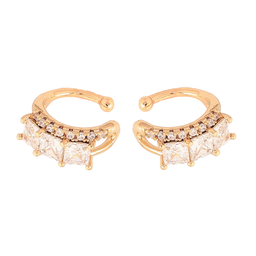 Сережки Xuping колір Позолота 18K кафи "Візерунок з кристалами" фото №1