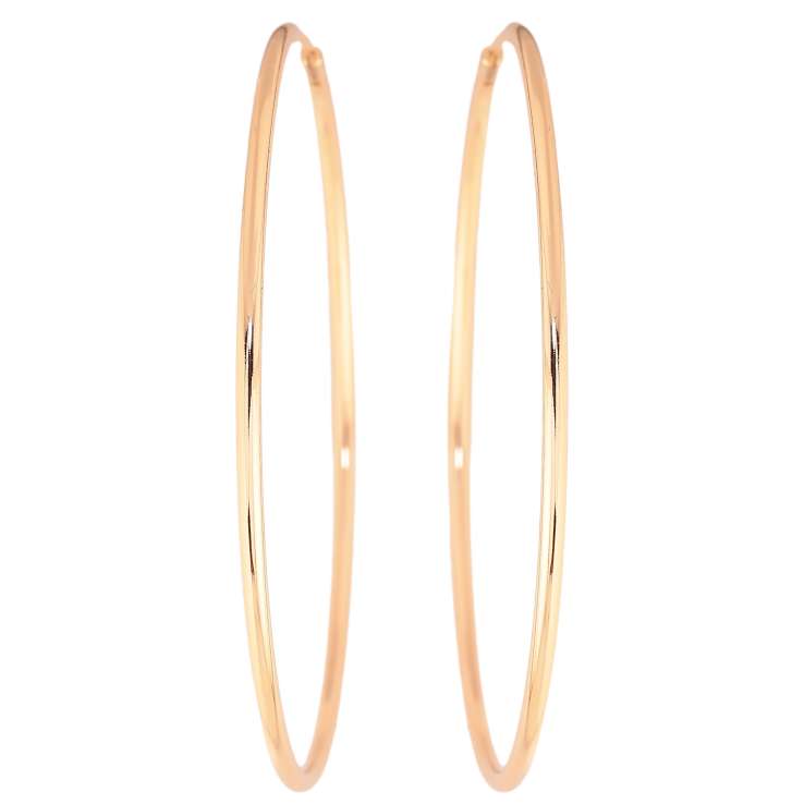 Серьги Xuping цвет позолота 18K кольца (конго) Классика ø 7см фото №5