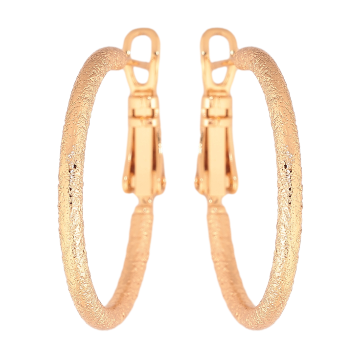 Сережки Xuping колір позолота 18K кільця (конго) декоративний візерунок ø 2.5см фото №25