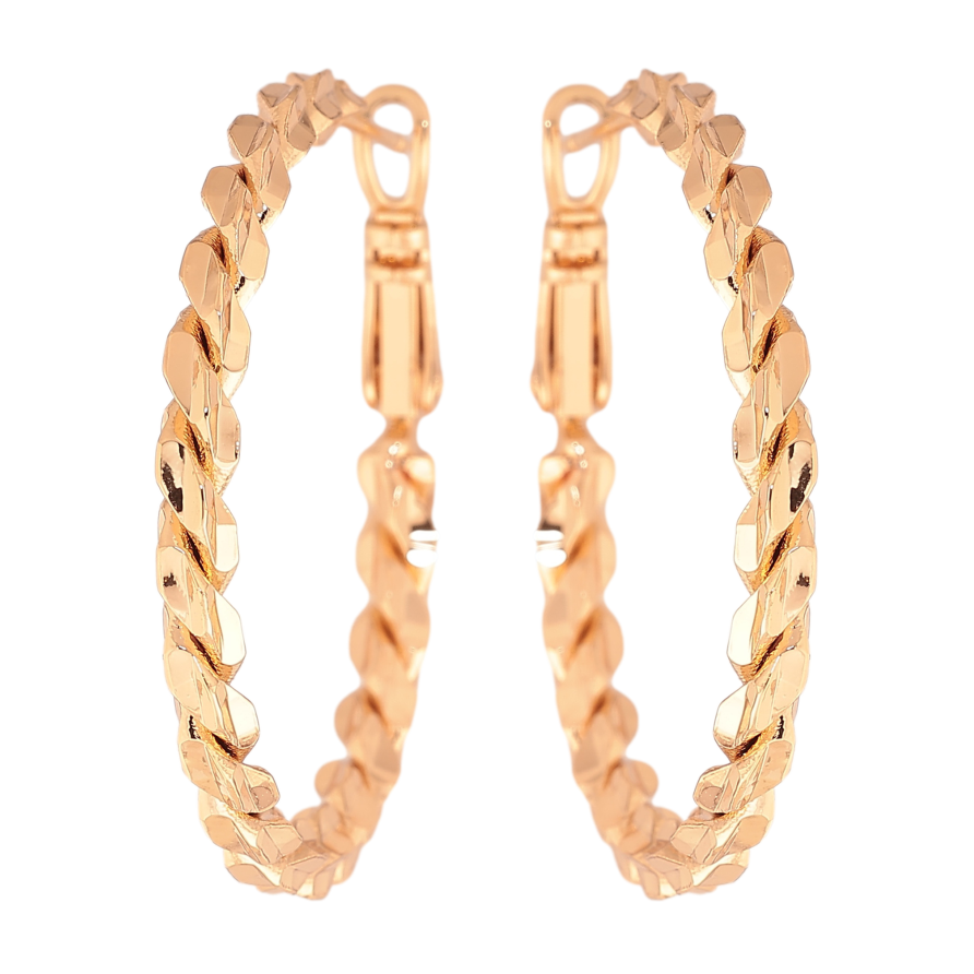 Серьги Xuping цвет позолота 18K кольца (конго) декоративный узор ø 3.5см фото №1 Серьги Xuping цвет позолота 18K кольца (конго) декоративный узор ø 3.5см фото №1