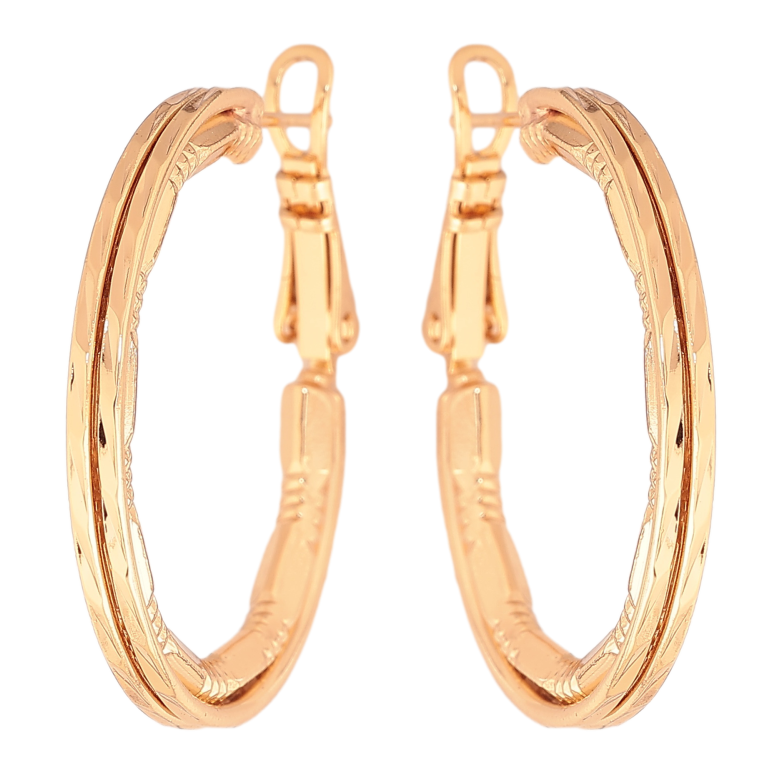 Серьги Xuping цвет позолота 18K кольца (конго) декоративный узор ø 3см фото №1 Серьги Xuping цвет позолота 18K кольца (конго) декоративный узор ø 3см фото №1