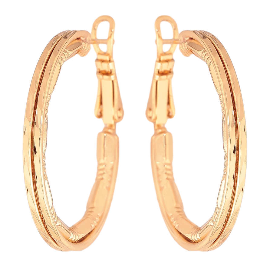 Серьги Xuping цвет позолота 18K кольца (конго) декоративный узор ø 3см фото №1 Серьги Xuping цвет позолота 18K кольца (конго) декоративный узор ø 3см фото №1