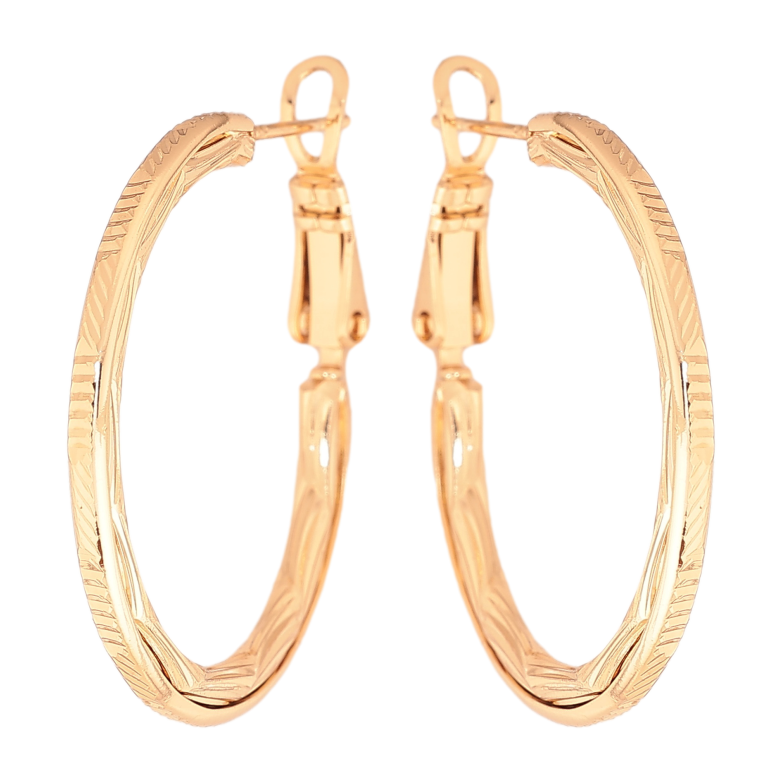 Серьги Xuping цвет позолота 18K кольца (конго) декоративный узор ø 3см фото №1 Серьги Xuping цвет позолота 18K кольца (конго) декоративный узор ø 3см фото №1