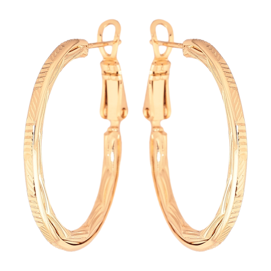 Серьги Xuping цвет позолота 18K кольца (конго) декоративный узор ø 3см фото №1 Серьги Xuping цвет позолота 18K кольца (конго) декоративный узор ø 3см фото №1