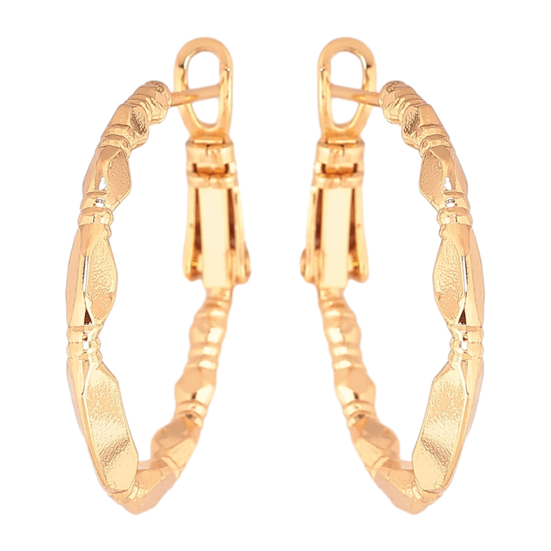 Серьги Xuping цвет позолота 18K кольца (конго) декоративный узор ø 2.5см фото №1 Серьги Xuping цвет позолота 18K кольца (конго) декоративный узор ø 2.5см фото №1