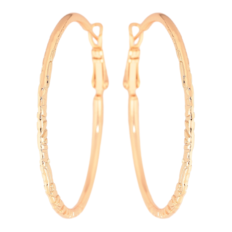 Сережки Xuping колір позолота 18K кільця (конго) декоративний візерунок ø 4.5см фото №1