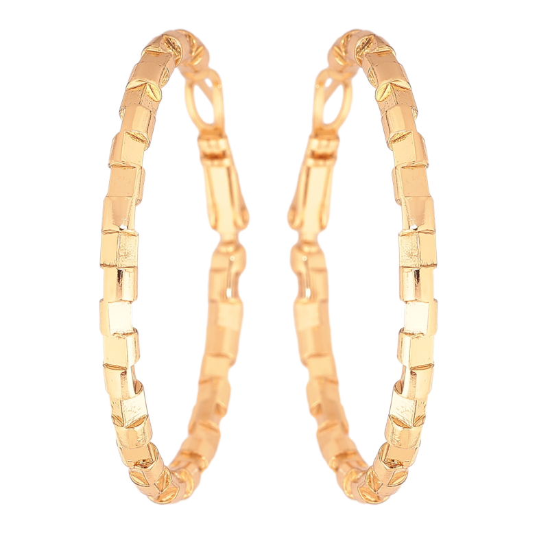 Серьги Xuping цвет позолота 18K кольца (конго) декоративный узор ø 4см фото №1 Серьги Xuping цвет позолота 18K кольца (конго) декоративный узор ø 4см фото №1