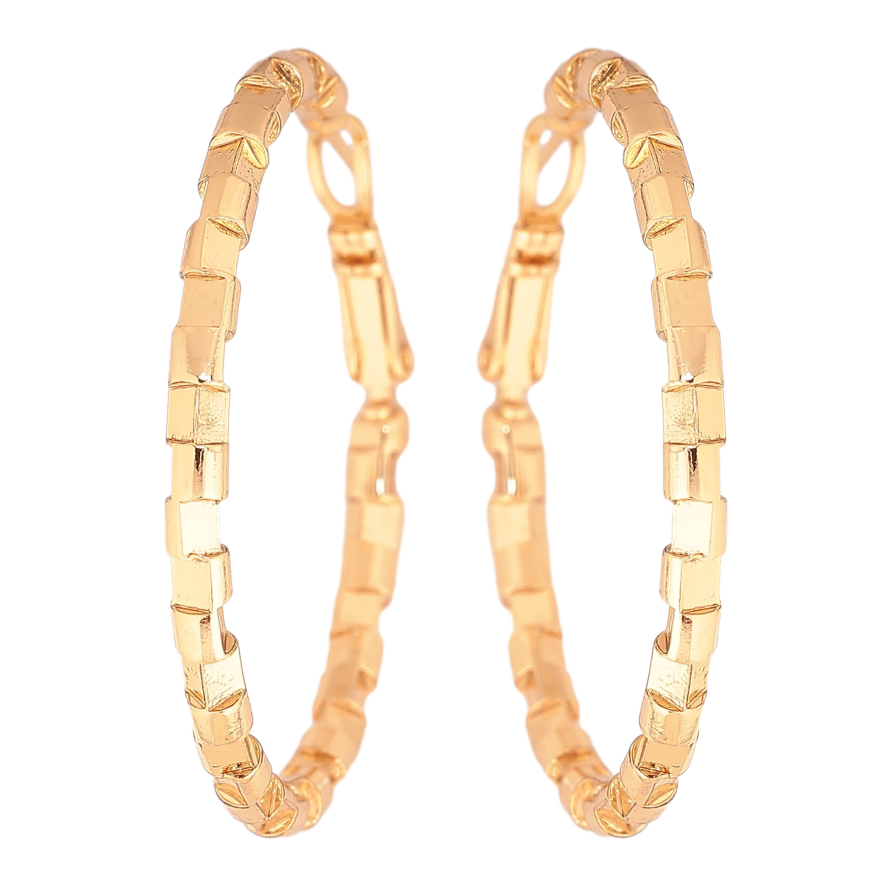 Серьги Xuping цвет позолота 18K кольца (конго) декоративный узор ø 4см фото №1 Серьги Xuping цвет позолота 18K кольца (конго) декоративный узор ø 4см фото №1