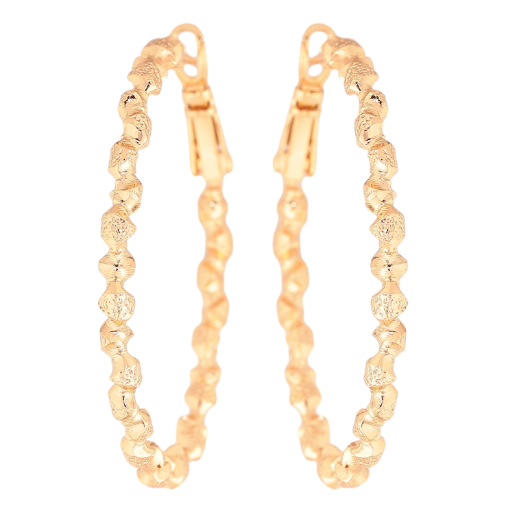 Серьги Xuping цвет позолота 18K кольца (конго) декоративный узор ø 4см фото №22