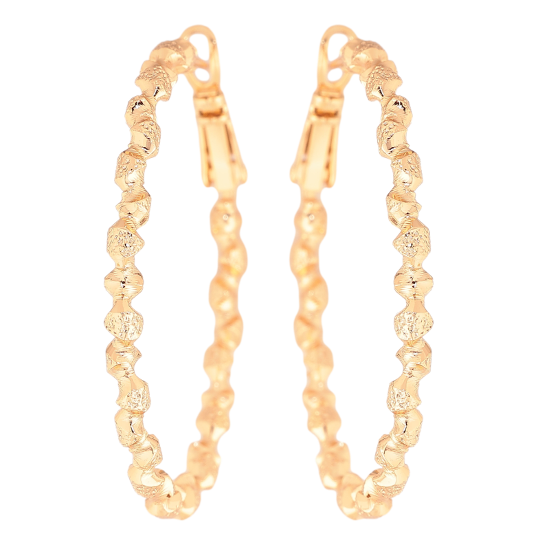 Серьги Xuping цвет позолота 18K кольца (конго) декоративный узор ø 4см фото №1 Серьги Xuping цвет позолота 18K кольца (конго) декоративный узор ø 4см фото №1